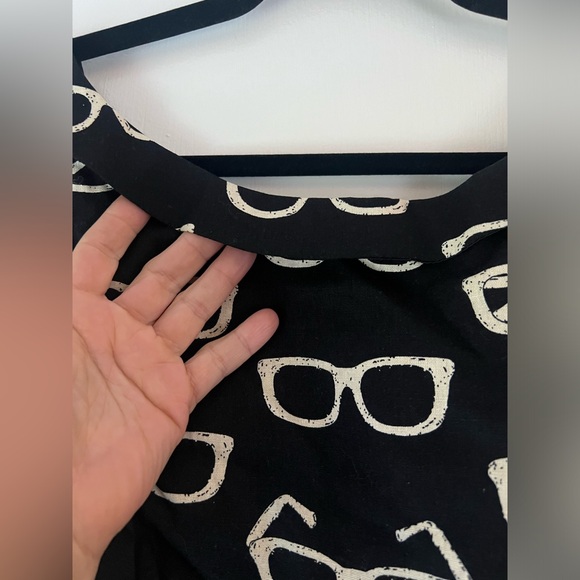 Eva Franco for Anthropologie Frames & Fortune Eyeglass Dress Black Ivory Size 14 - Picture 4 of 11